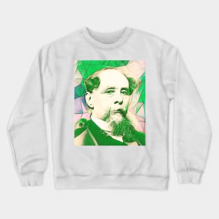 Charles Dickens Green Portrait | charlles dickens artwork 7 Crewneck Sweatshirt